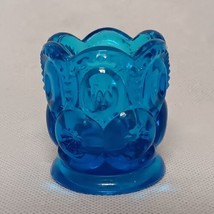 L E Smith Moon &amp; Stars Toothpick Holder Blue 2.25&quot; - £22.34 GBP