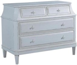 Chest of Drawers Rosalind Antiqued White Solid Wood Four Drawers Curved Top - £1,766.54 GBP
