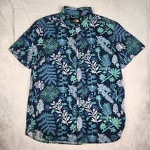 The North Face Shirt Mens Large Blue Bay Trail Hawaiian Leaf Button Up Camp - $502.28 MXN