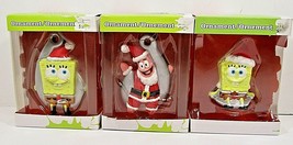 3 SpongeBob Square Pants American Greetings Christmas Ornaments 2006 Nickelodeon - $23.75
