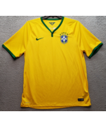 Brazil National Football Soccer Sport Nike Dri-Fit Jersey Men XL Yellow ... - $39.51