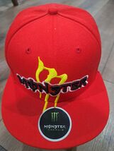 Monster Energy Red Snapback Hat Cap Yellow Black Flame Logo Adjustable F... - €21,30 EUR