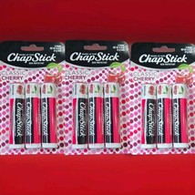 3 Packages-9 Sticks ChapStick Classic Cherry Lip Balm Protectant .15 oz each New - £9.40 GBP