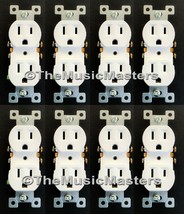 8X White AC Electric Power Duplex Wall OUTLET RECEPTACLE Residential Rep... - £16.05 GBP