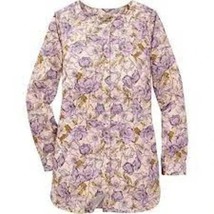 Duluth Trading Co Floral Lavender Button Up Wrinklefighter Tunic Medium NEW - £39.23 GBP
