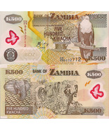 Zambia P43, 500 Kwacha, fish eagle / elephant, 2009 UNC - POLYMER - $1.35 CAD