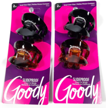 Goody Small Claw Slideproof Lock in Style Hair Clips Wingless Lot of 2 - £6.75 GBP