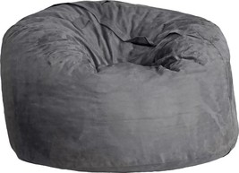 Nest Chair Lounge Round Charcoal Gray Microfiber Shredded Foam Zipper Closure - £526.77 GBP