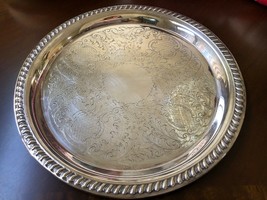 Sheridan Silversmith Silver Plated 12&quot; Round Serving Tray Platter - $64.35