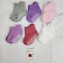 Estamico Girls Ankle Socks Baby Newborn 6-12 mos for Infants Non Slip 6 Pairs - £17.27 GBP