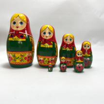 Russian Nesting Wooden Matryoshka Dolls Set of 7 Floral Hand Painted 6&quot; ... - £14.27 GBP