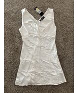 Lioness Harlow White Satin Sleeveless Mini Dress Size Large Zipper Back ... - €34,08 EUR