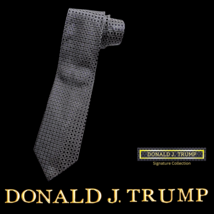 Donald J. Trump Signature Collection Necktie Tie Black&amp; Silver Silk NEW ... - $49.99