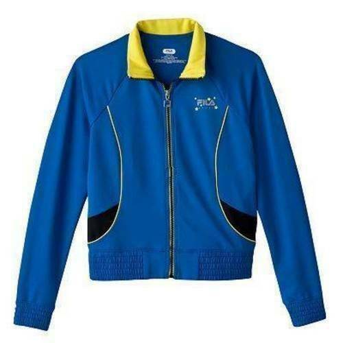 Girls Jacket FILA Sport Blue Performance Active Wear Heritage Zip Up-size 10/12