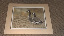 Christopher Forrest Litho Print (Geese)  19 x 23 (1980s) Matted - £187.21 GBP