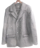 MARC ANTHONY Mens Pea Coat Jacket Gray/Black Wool Blend Double Breasted ... - £34.06 GBP