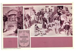 The Highlander Scene Postcard Front Steps High School Highland Park Texas - £19.45 GBP