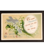 All Good Wishes for Easter Silver Cross Embossed Intl Art Pub Co Postcar... - $7.99