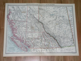 1908 ANTIQUE MAP BRITISH COLUMBIA VANCOUVER ISLAND ALBERTA GOLD FIELDS /... - £31.70 GBP