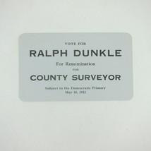 Political Campaign Election Card Darke County Ohio Ralph Dunkle Vintage ... - $29.99