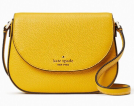 Kate Spade Leila Mini Flap Crossbody Sunflower Yellow Leather WLR00396 NWT FS - £83.34 GBP