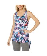 Ideology Womens White Floral Tie-Dye Side Tie Sleeveless Tank Top XS New - £11.90 GBP