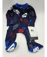 Baby Nike Logo Zip Footed Sleep &amp; Play Cotton Blend Newborn New with Tags - $363.77 MXN