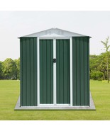 6x4ft Apex Roof Green Garden Shed - Outdoor Tool Storage with Sliding Door - €246,34 EUR