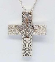 Hope For Your Heart | Slightly Antiqued Swirls | Cross Pendant | Sterlin... - $135.00