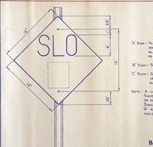 1979 Railroad Bangor Aroostook Slow Speed Sign Blueprint K25 Trains DWDD12 - $168.74