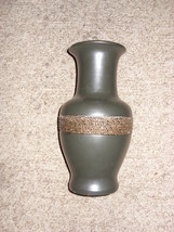 Greco Roman Style Gray Vase with Inlaid Beading - $15.50