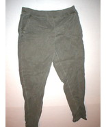 New Womens L Ecru Green Office Slacks Pants Nice NWT Crop Tencel Capri O... - $79.20