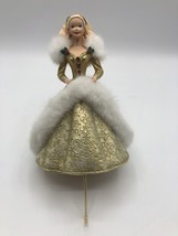 Vintage 1995 Hallmark Barbie Christmas Stocking Hanger Gold Gown Origina... - £7.01 GBP