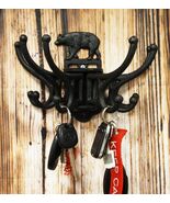 Ebros Gift Black Cast Iron Rustic Bear Pivoting Wall Hook - $693.40 MXN