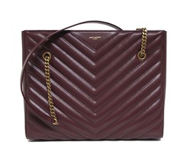New Saint Laurent Tribeca Medium Shopping Burgundy Leather Tote - $1,857.10