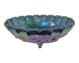 CARNIVAL GLASS LARGE OVAL BLUE CONSOL FRUIT BOWL DECORATIVE FOOTED DISH ... - $40.21