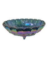 CARNIVAL GLASS LARGE OVAL BLUE CONSOL FRUIT BOWL DECORATIVE FOOTED DISH ... - $55.10 CAD