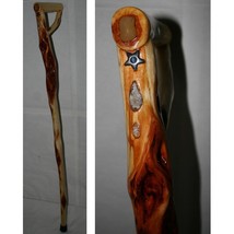 Tall Walking Cane with Handle Strong Bariatric Inlaid Diamond Willow Wood XT USA - £162.72 GBP