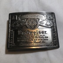 Vintage Genuine Budweiser Lager Beer Belt Buckle Great American Silver Tone - £13.94 GBP