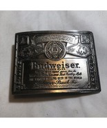 Vintage Genuine Budweiser Lager Beer Belt Buckle Great American Silver Tone - $18.65