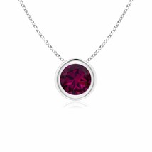 ANGARA 5mm Natural Rhodolite Solitaire Pendant Necklace in Silver for Women - £120.38 GBP+