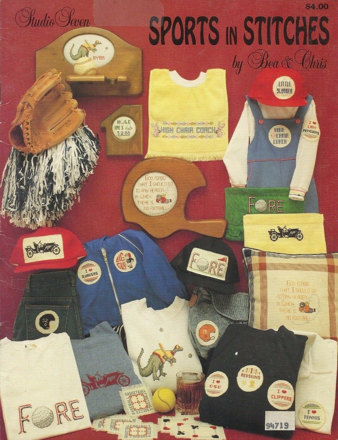 Sports in Stitches Vintage Cross Stitch Pattern 1988 - $4.90