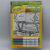 Living Royal Crayola Kids Color-In Coloring Socks Treasure Chest One Size - £9.64 GBP