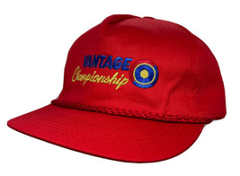Vintage Senior PGA Golf Hat Cap Vantage Championship Strap Back Red Rope Mens - £15.54 GBP