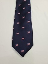 Campus Classics Embroidered American Flag Neck Tie Patriotic No Sound - £11.73 GBP