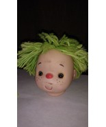 Yarn Head Doll 4&quot; Bright/Lime Green Yarn Hair  for Dollmaking - $8.20 CAD