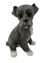Geo Z Lefton Schnauzer Figurine 04732 Gray Dog Porcelain Bisque 1985 Taiwan - $23.96