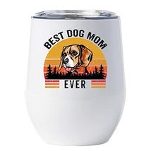 Best Dog Mom Ever Cup - Beagle Tumbler 12oz With Lid Gift For Dogs Lover - Vinta - £17.86 GBP