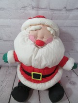 Russ Santa Claus Nylon stuffed plush doll Christmas decor #2867 8&quot; seated - $5.93