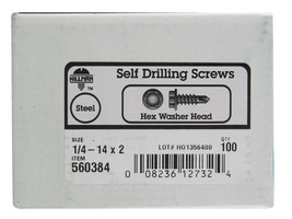 The Hillman Group 560384 100PC 1/4-14X2 HWH Screw, zinc - £29.88 GBP